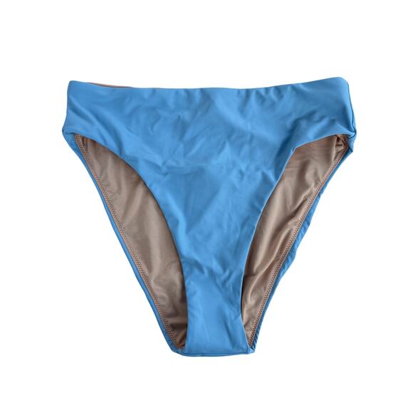 NWT‎ J.Crew Blue High Waisted Swim Bikini Bottom, Style BF178, Sz S - Picture 1 of 4
